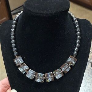 Elegant Black and Silver Beaded Necklace